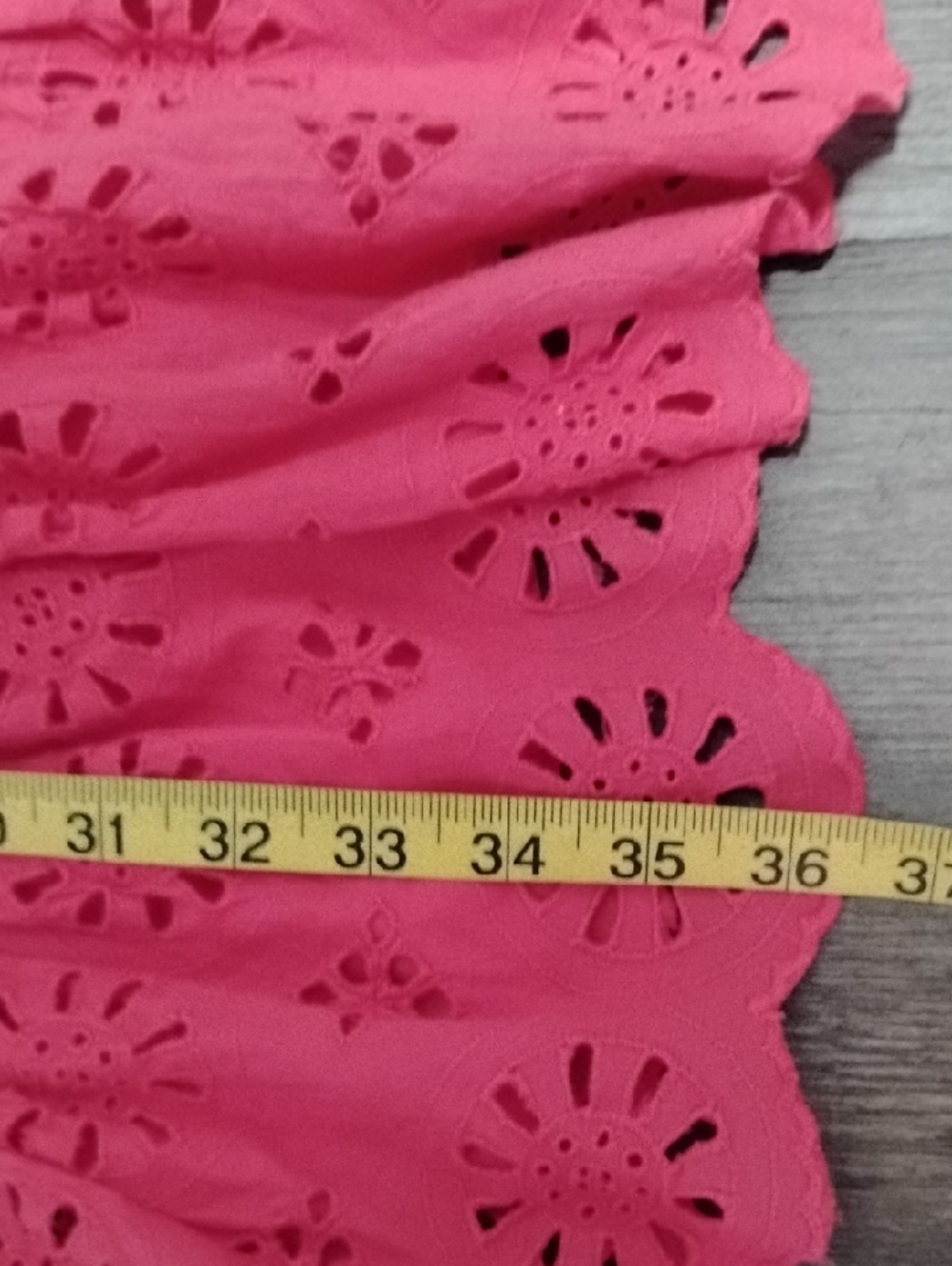 Anthropologie Red Eyelet Ruffle Shift Dress - Picture 13 of 16